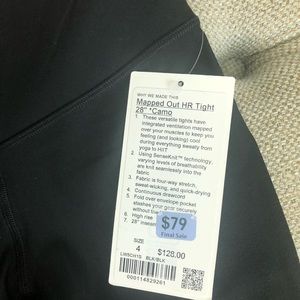 Mapped out HR tight 28” size 4 Lululemon